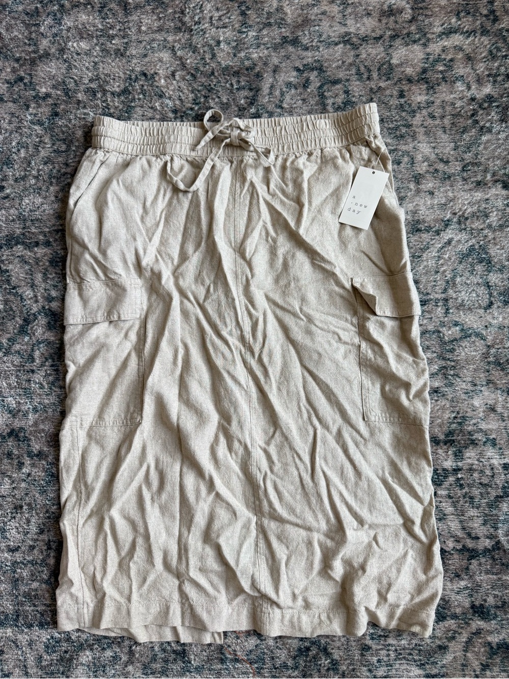 a new day Women's Cargo Midi Skirt in Light Tan